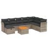 vidaXL Salon de jardin 9 pcs avec coussins gris r&eacute;sine tress&eacute;e