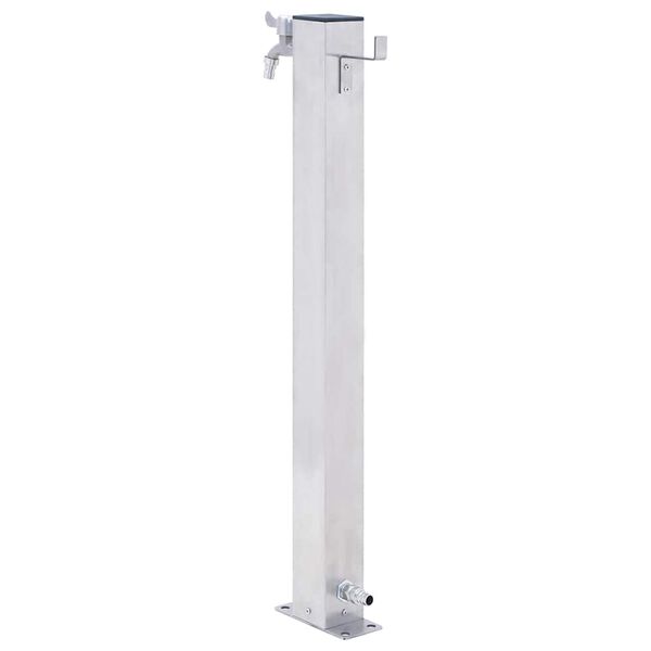 vidaXL Colonne &agrave; eau de jardin 80 cm acier inoxydable carr&eacute;
