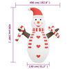 vidaXL Bonhomme de neige gonflable de Noël avec LED 630 cm