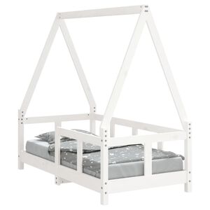vidaXL Cadre de lit pour enfant blanc 70x140 cm bois de pin massif