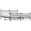 vidaXL Cadre de lit m&eacute;tal sans matelas avec pied de lit noir 200x200cm