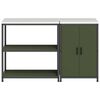 vidaXL Ensemble de rangement cuisine avec &eacute;tag&egrave;re 2 pcs Vert olive