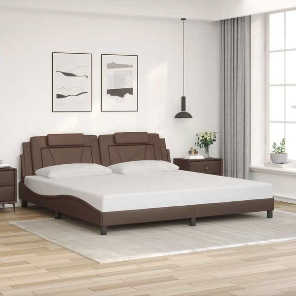 vidaXL Cadre de lit Viana sans matelas marron 200x200 cm similicuir