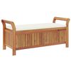 vidaXL Banc de rangement de jardin avec coussin 126 cm Bois d'acacia