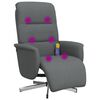 vidaXL Fauteuil inclinable de massage et repose-pieds gris fonc&eacute; tissu