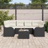 vidaXL Ensemble de canap&eacute; de jardin avec coussin 7 pcs Noir et Cr&egrave;me