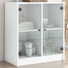 vidaXL Armoire lat&eacute;rale avec portes en verre blanc 68x37x75,5 cm