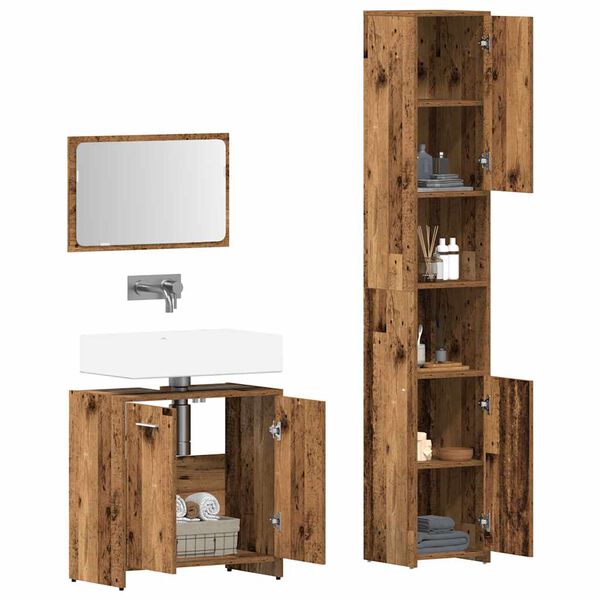 vidaXL Ensemble de meubles salle de bain 3 pcs bois d'ingénierie