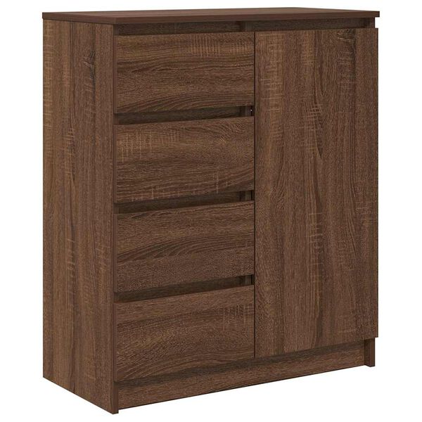 vidaXL Buffet avec tiroirs ch&ecirc;ne brun 71x35x84 cm bois d'ing&eacute;nierie