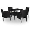 vidaXL Ensemble de Mobilier 5 pcs Noir