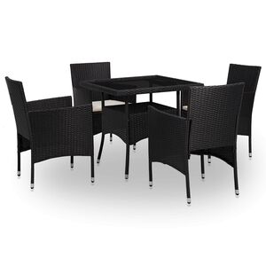vidaXL Ensemble de Mobilier 5 pcs Noir