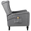 vidaXL Fauteuil de massage inclinable Gris clair Tissu
