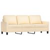 vidaXL Ensemble de canapés 3 pcs avec coussins Crème Tissu