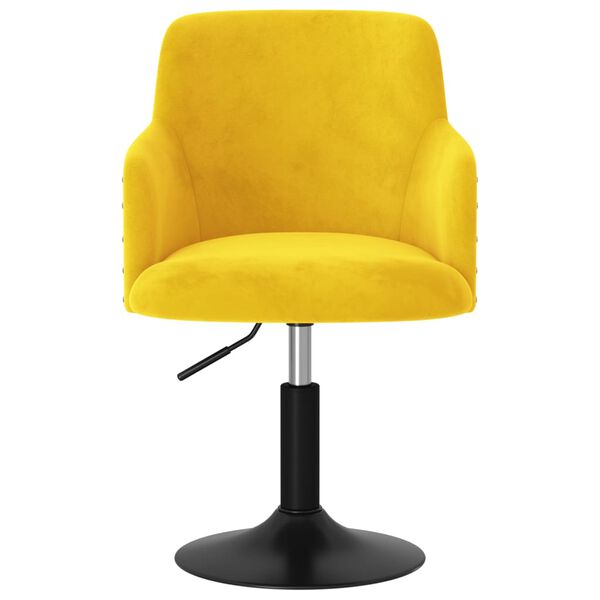 vidaXL Chaises &agrave; manger pivotantes lot de 2 jaune moutarde velours