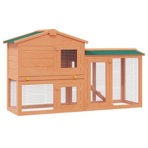 vidaXL Clapier large d'ext&eacute;rieur pour petits animaux de compagnie Bois