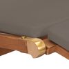 vidaXL Chaise longue avec coussin Gris fonc&eacute; Bois de teck solide