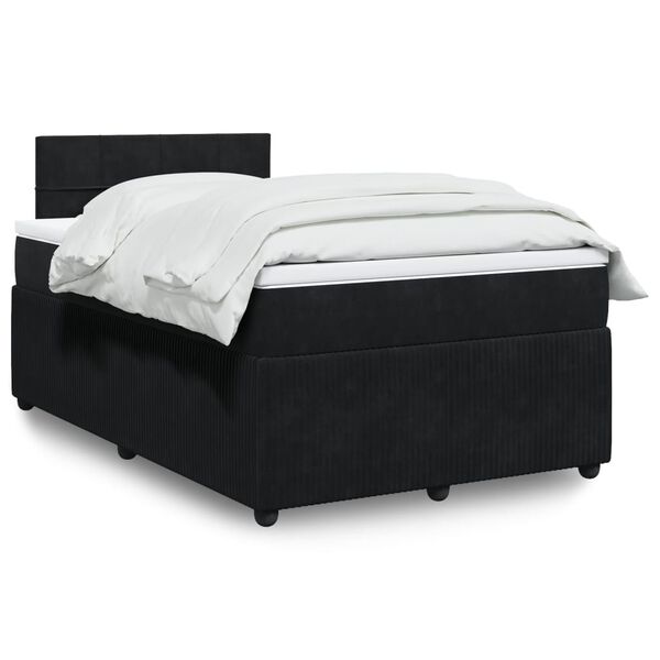 vidaXL Sommier &agrave; lattes de lit avec matelas noir 120x190 cm velours