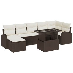 vidaXL Ensemble de canap&eacute; de jardin 8 pcs Marron Poly rotin