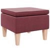 vidaXL Tabouret avec pieds en bois Rouge bordeaux Tissu
