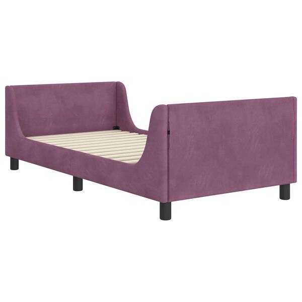 vidaXL Cadre de lit pour enfants avec t&ecirc;te de lit Violet 90 x 190 cm
