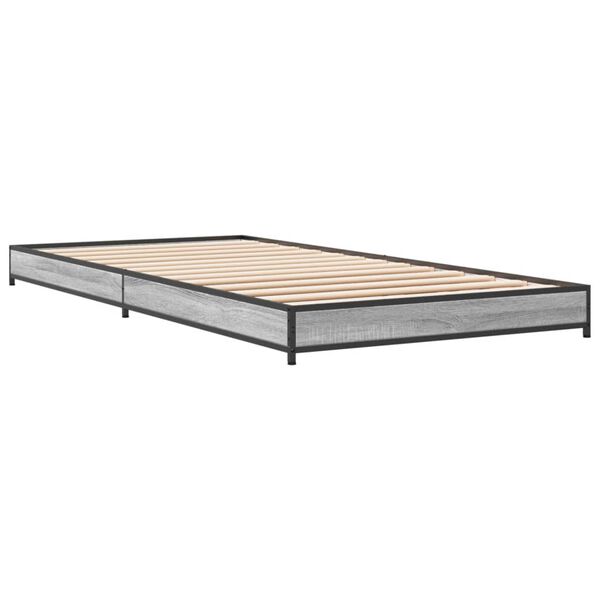 vidaXL Cadre de lit sans matelas sonoma gris 90x190 cm