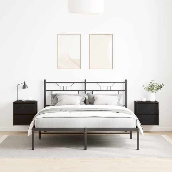 vidaXL Tables de chevet murales 2 pcs ch&ecirc;ne noir 38x34x40 cm