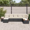 vidaXL Ensemble de canap&eacute; de jardin avec coussin 7 pcs Noir polyrotin
