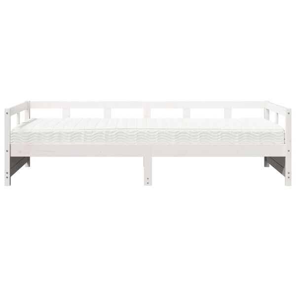 vidaXL Lit de jour avec matelas blanc 80x200 cm bois de pin massif