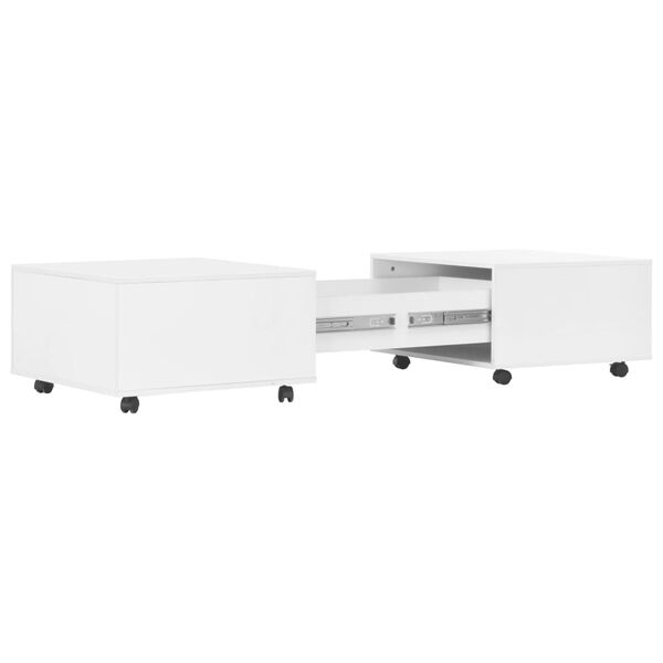 vidaXL Table basse Blanc brillant 120x60x35 cm