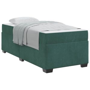 vidaXL Cadre de lit avec matelas Vert fonc&eacute; 90 x 200 cm tissu