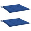 vidaXL Coussins de chaise de jardin lot de 2 bleu royal 40x40x4 cm