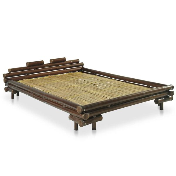 vidaXL Cadre de lit sans matelas marron fonc&eacute; bambou 140x200 cm