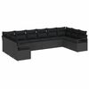 vidaXL Ensemble de canap&eacute; de jardin 10 pc Noir polyrotin