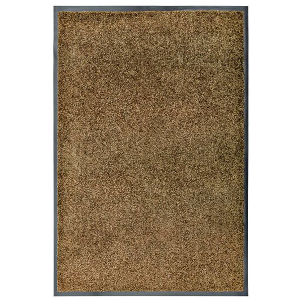 vidaXL Paillasson lavable Marron 60x90 cm