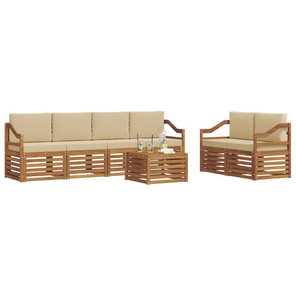 vidaXL Ensemble de canap&eacute;s d'ext&eacute;rieur 7 pcs Naturel et Beige