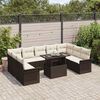 vidaXL Ensemble de canap&eacute; de jardin 10 pcs Marron Poly rotin