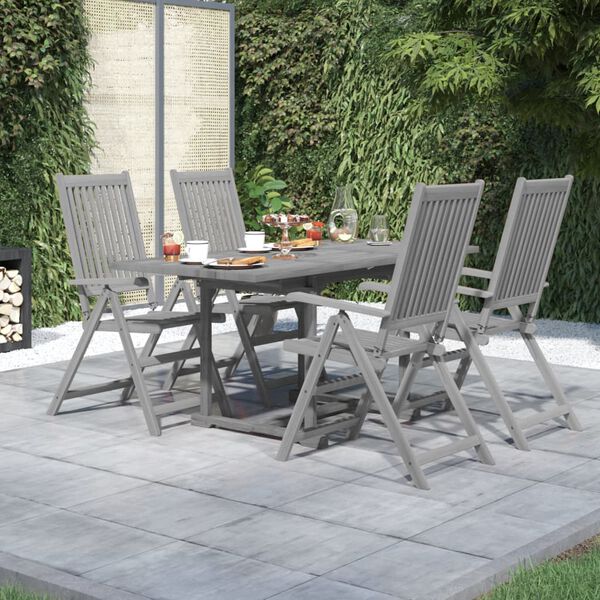 vidaXL Ensemble &agrave; manger de jardin 5 pcs Bois d'acacia solide