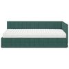 vidaXL Cadre de lit d'angle avec matelas 2 pcs Vert Velours