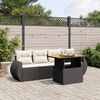 vidaXL Salon de jardin 5 pcs avec coussins noir r&eacute;sine tress&eacute;e