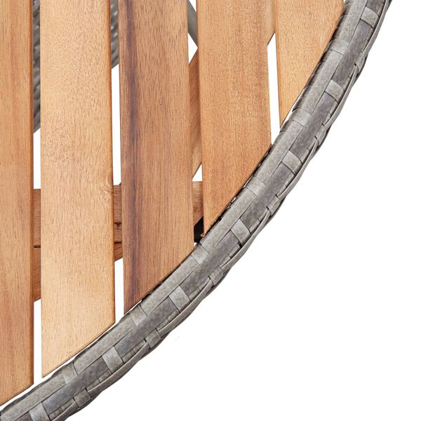 vidaXL Table de jardin Gris 115x74 cm Résine tressée et bois d'acacia