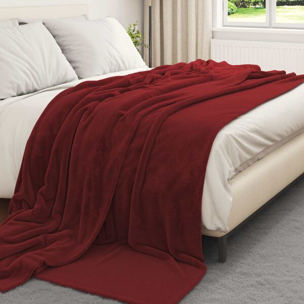 vidaXL Jet&eacute; Rouge Bordeaux 240 x 270 cm Toison