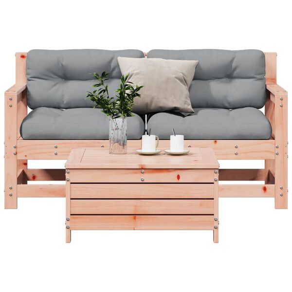 vidaXL Salon de jardin 3 pcs avec coussins bois massif douglas