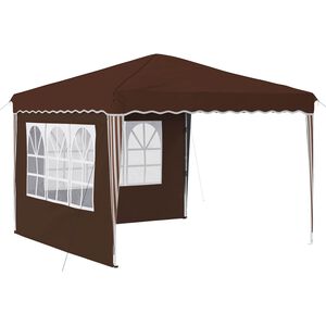 vidaXL Tente de f&ecirc;te pop-up Marron 288 x 288 x 245 cm Tissu Oxford