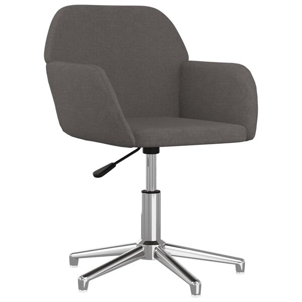 vidaXL Chaise pivotante de bureau Gris fonc&eacute; Tissu