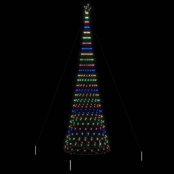 vidaXL Arbre de Noël LED Multicolore 160 x 160 x 500 cm Métal