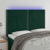 vidaXL T&ecirc;te de lit &agrave; LED Vert fonc&eacute; 144x5x118/128 cm Velours