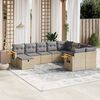 vidaXL Salon de jardin avec coussins 10 pcs beige r&eacute;sine tress&eacute;e