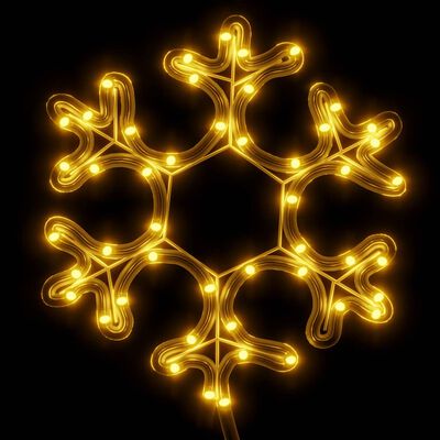 vidaXL Flocons de neige de Noël avec LED 3 pcs Blanc chaud 27x27 cm