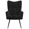 vidaXL Fauteuil relax avec tabouret en velours noir
