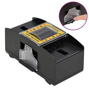vidaXL M&eacute;langeur de cartes automatique noir 2 jeux
